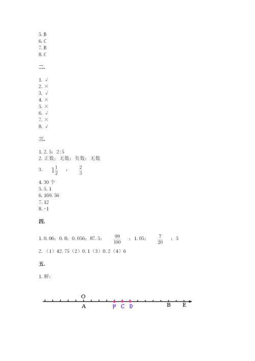 苏教版数学六年级下册试题期末模拟检测卷及答案（必刷）.docx