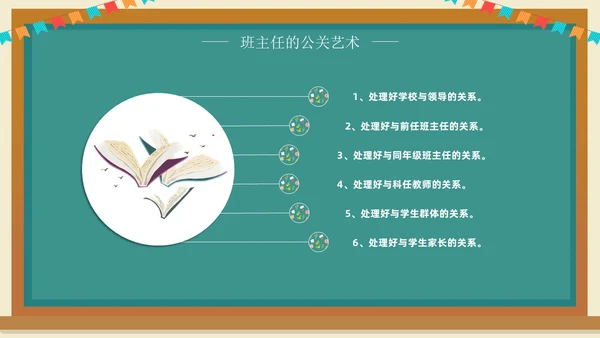 班主任班级管理培训黑板绿植清新卡通教师培训班级管理教师培训