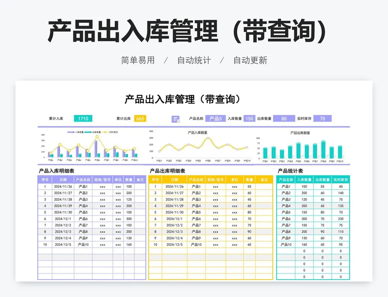 产品出入库管理(带查询)