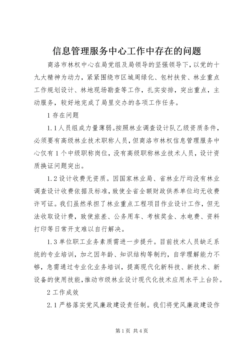 信息管理服务中心工作中存在的问题.docx