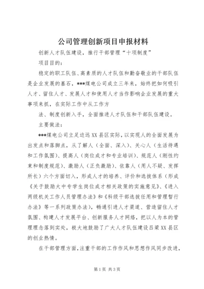 公司管理创新项目申报材料 (3).docx