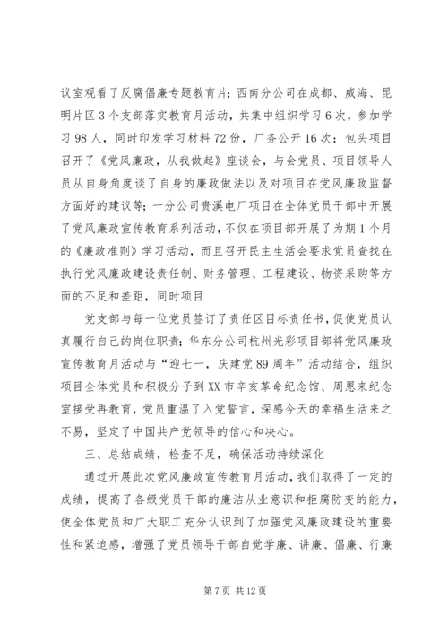 开展党风廉政教育月活动简报.docx