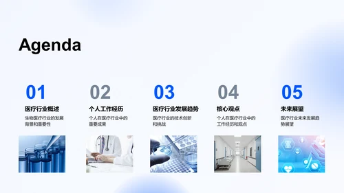 蓝色商务现代医疗行业展望与挑战PPT模板