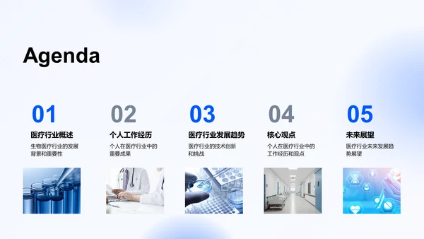 蓝色商务现代医疗行业展望与挑战PPT模板