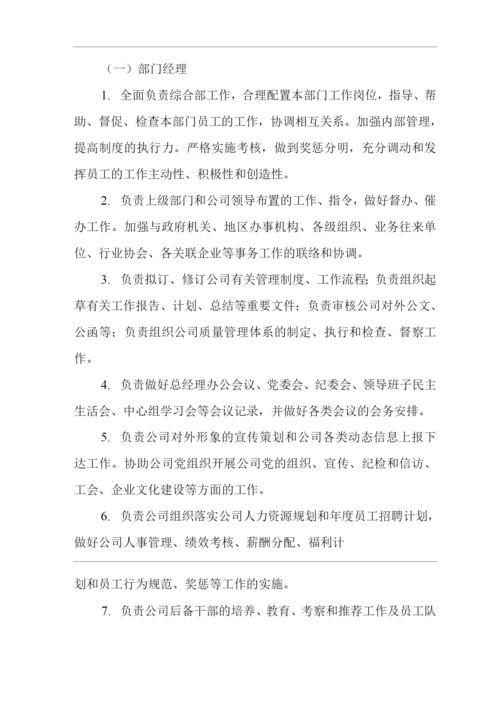 单位公司企业规章制度综合部工作职责与岗位职责.docx