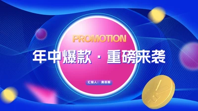 蓝色科技几何风年中爆款活动汇报PPT模板