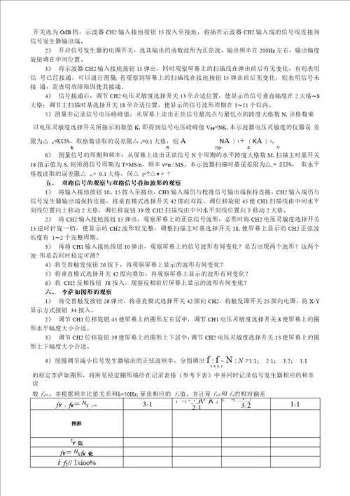 示波器的使用实验操作指导