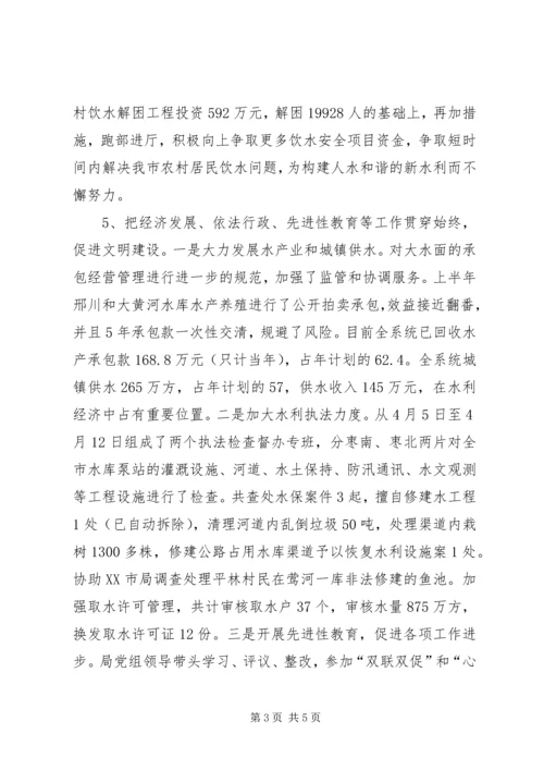 水利局上半年工作总结及下半年工作计划精编.docx