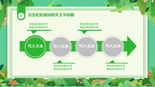 绿色清新植物系通用PPT模板