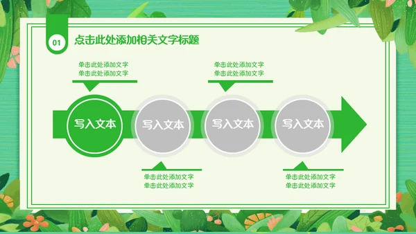 绿色清新植物系通用PPT模板