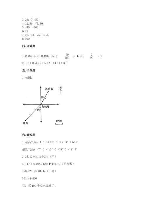 北京版小学六年级下册数学期末综合素养测试卷精品（达标题）.docx