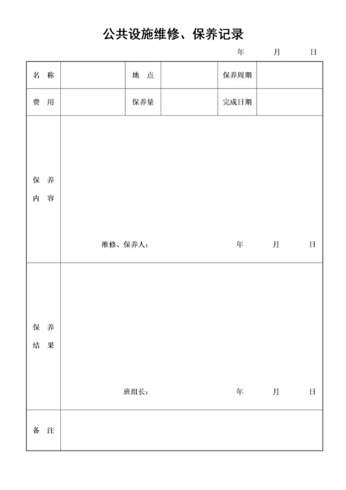 物业管理工程部全套表格.docx