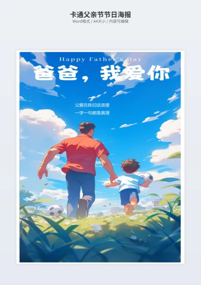 卡通父亲节节日海报