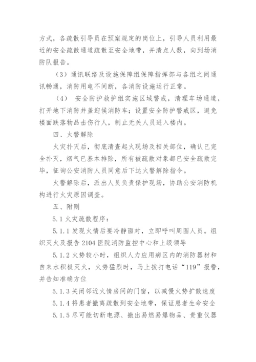 医院火灾疏散应急预案.docx