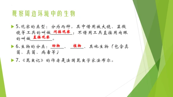 人教版七年级生物上册第一章认识生物第二章认识细胞复习课件(共23张PPT)