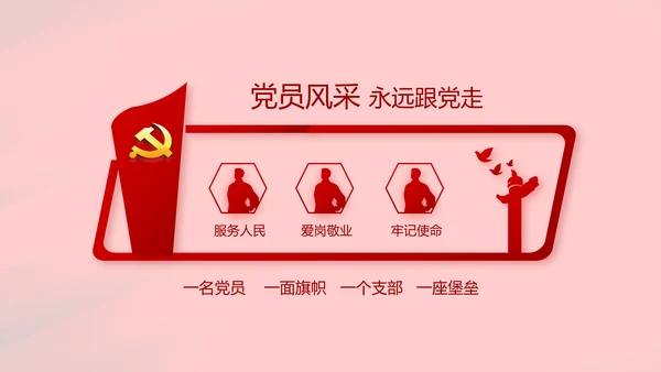 红色大气党建党支部年终述职报告PPT