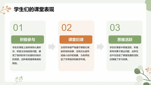 绿色小清新初中期末家长会PPT模板