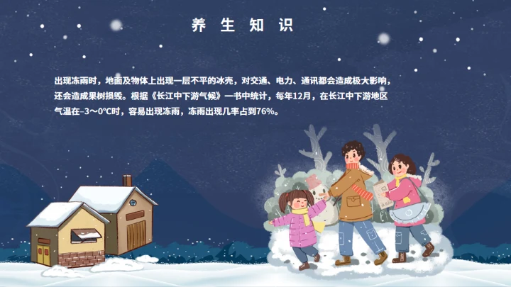 冬天的大雪通用PPT模版