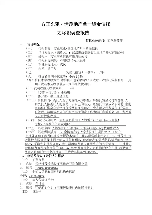尽职调查报告