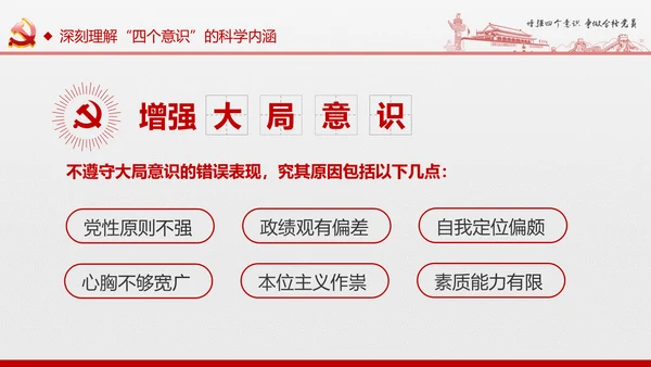 微党课增强四个意识两学一做学习PPT模板