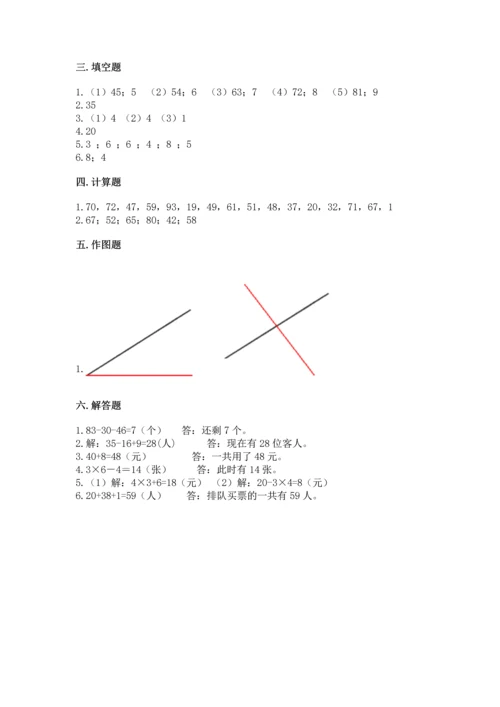 人教版二年级上册数学期末测试卷（典优）word版.docx