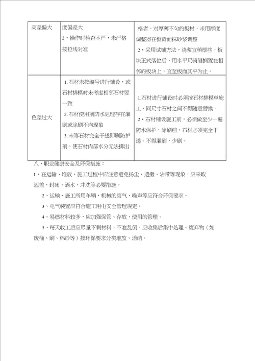 石材地面铺装工程施工方案