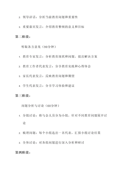 教育整顿征求意见会议方案