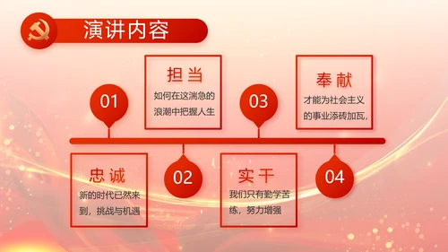 红色党建党支部述职报告动态PPT党课