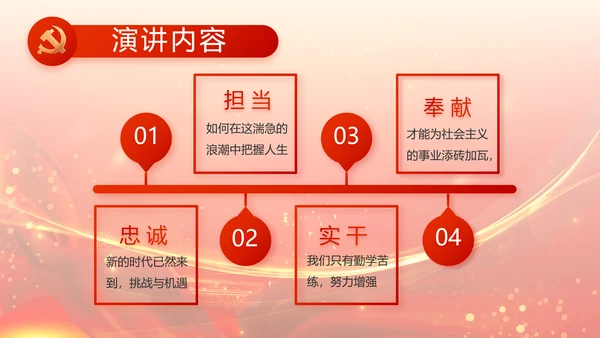 红色党建党支部述职报告动态PPT党课