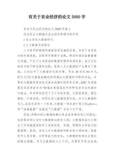 有关于农业经济的论文5000字.docx