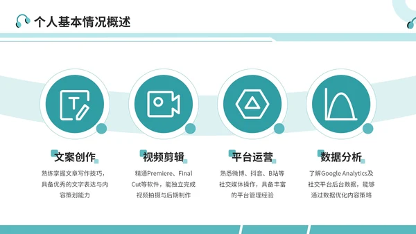 绿色简约风大学生简历PPT模板