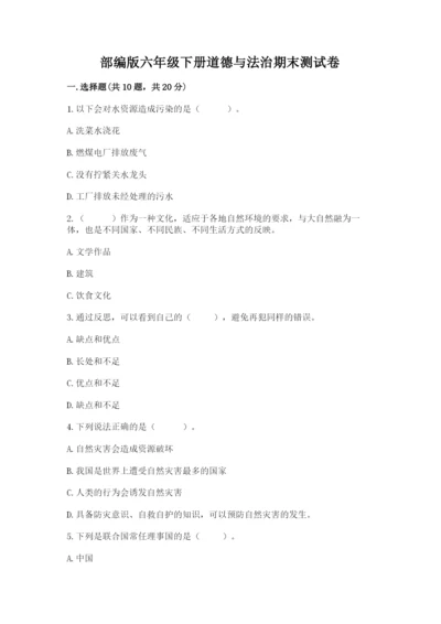 部编版六年级下册道德与法治期末测试卷标准卷.docx