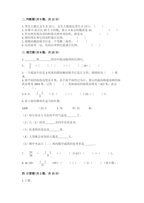 咸阳市小升初数学测试卷汇编.docx