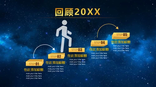 蓝色星空背景公司表彰大会通用PPT模板