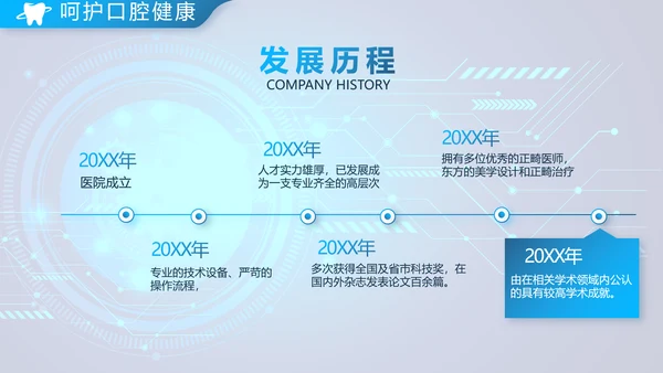 蓝色牙科口腔工作总结动态PPT模板