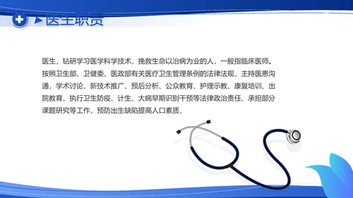 蓝色大气医疗医生护士护理查房工作总结PPT
