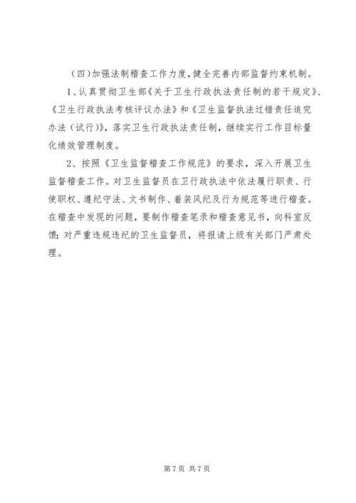 全区卫生监督工作打算.docx