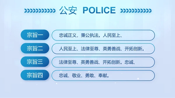 蓝色大气公安警察工作汇报PPT动态模板