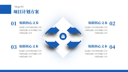 蓝色商务计划书通用PPT模板