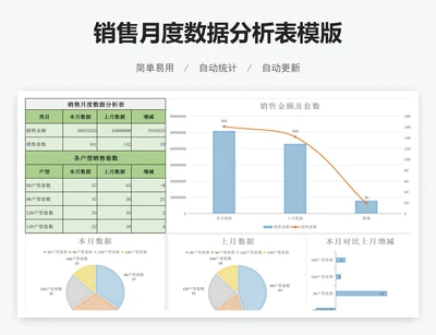 销售月度数据分析表模版