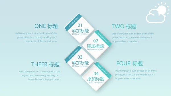 蓝色简约天气预报动态PPT