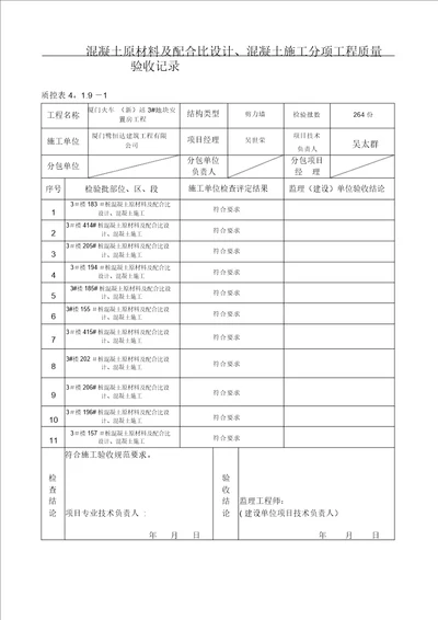 混凝土分项工程