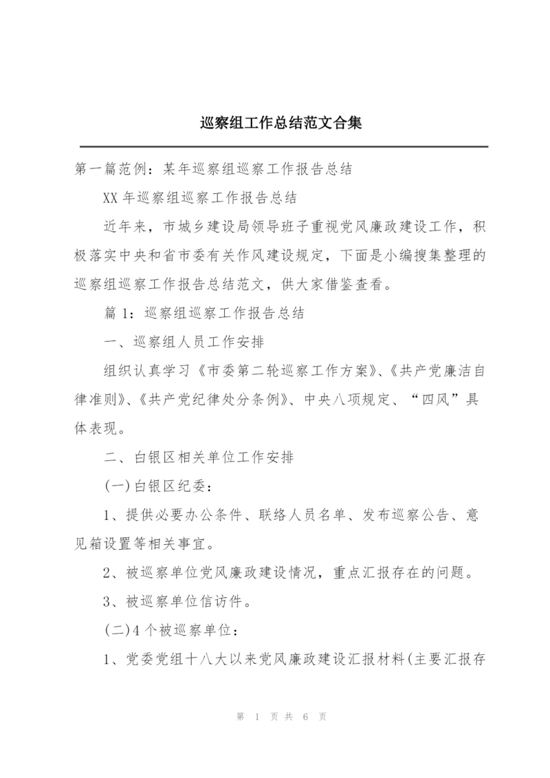 巡察组工作总结范文合集.docx