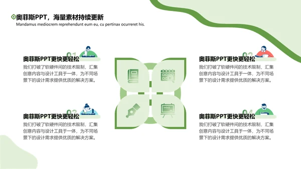 简约插画风论文答辩绿色文艺