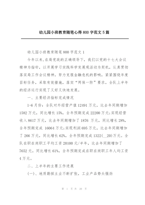 幼儿园小班教育随笔心得800字范文5篇.docx