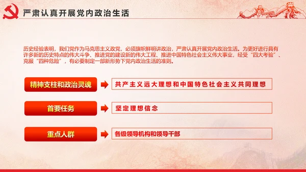 党内政治生活的若干准则党政大气党课PPT