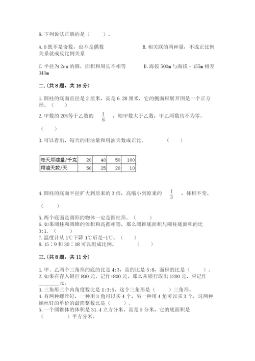 苏教版数学六年级下册试题期末模拟检测卷（真题汇编）.docx