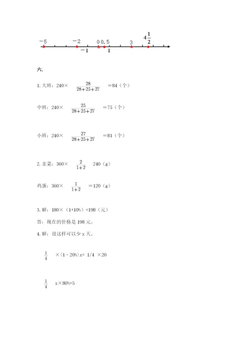 人教版六年级数学小升初试卷含完整答案【考点梳理】.docx