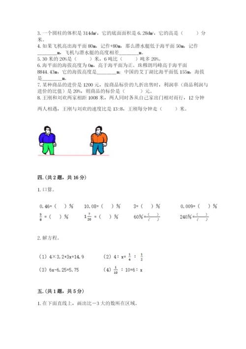 人教版数学小升初模拟试卷含完整答案（历年真题）.docx