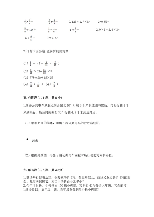 小学数学六年级上册期末考试卷附答案（黄金题型）.docx